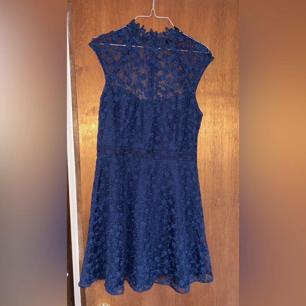 Navy Blue Lace Dress